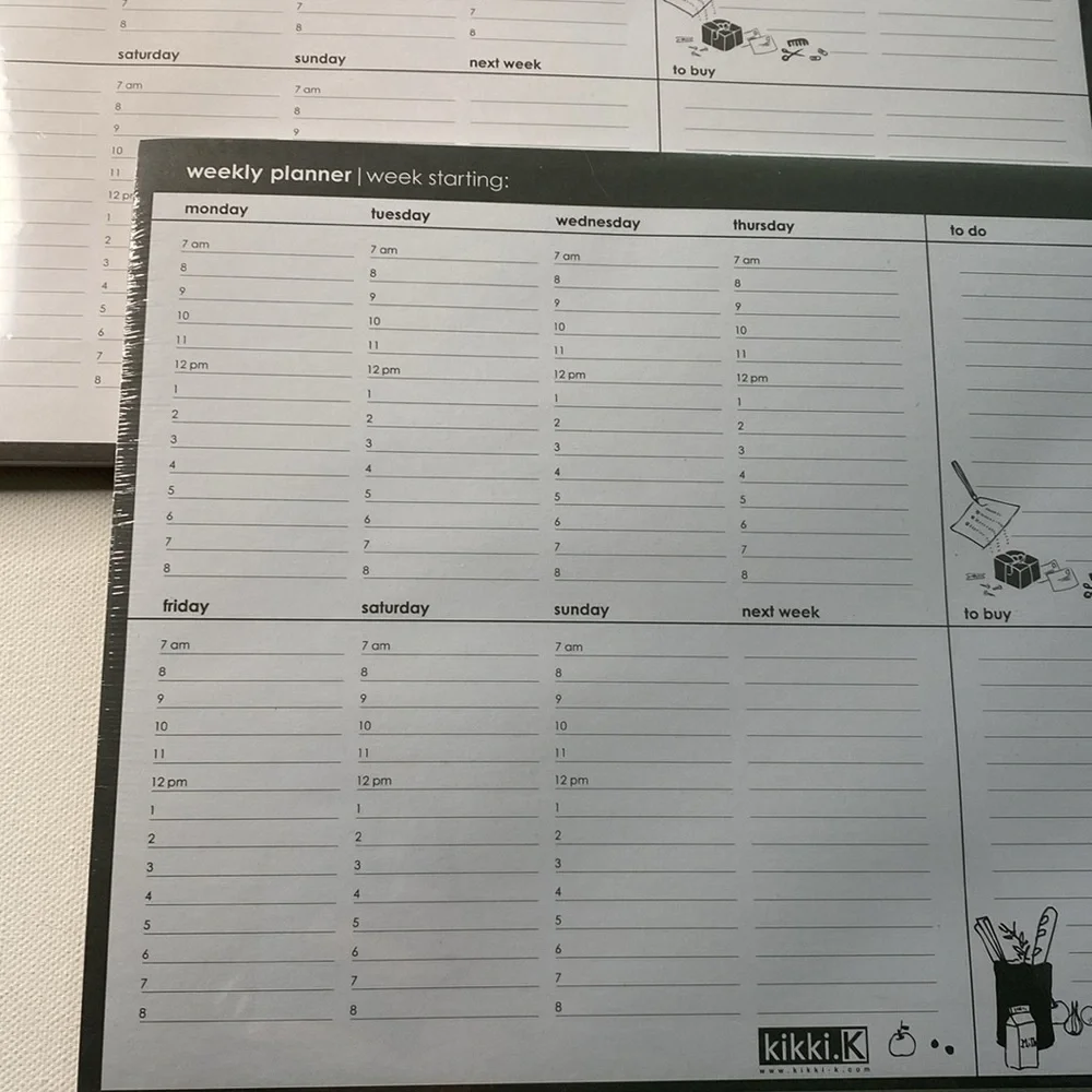 Kikki.K Weekly Planner Paper Pads. Two new in plastic pads.